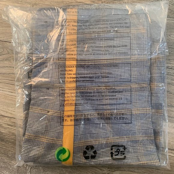 NWT G.I.L.I. PETITE WIDE LEG PLAID PANTS NAVY/GOLD STRIPE-VARIOUS SIZES - Picture 4 of 8